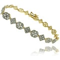 High-polish 18-karat Gold-over-silver Diamond-accent Bracelet