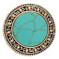 NEXTE Jewelry Antiqued Brass Two-tone Round Turquoise Aztec Ring