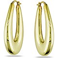 18k Yellow Gold Oval Hoop Earrings