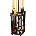 Hardwood 10-pool-cue Billiards Rack with Durable Black Finish