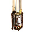 Dark-brown Hardwood Provincial Pool Cue Rack (10-piece Capacity)
