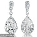 Collette Z Sterling Silver Clear Cubic Zirconia Pear Drop Earrings