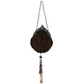 Carlo Fellini 'Samantha' Brown Faux Silk Shoulder Bag