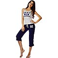 Stanzino Women's 'All Star' Navy Tank and Capri Pajama Set
