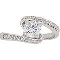 NEXTE Jewelry Solitaire Center Stone with Swirling White Accent Stones