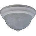 One Light Textured White Flush Mount