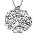 Stainless Steel Hearts and Flowers Pendant