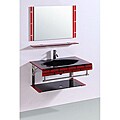 Legion Furniture Tempered GlassTop 32-inch Single Sink Bathroom Vanity with Mirror