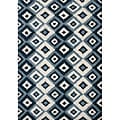 Metro IKAT pattern Hand Made Orion Blue New Zealand Wool Rug (8' x 10')