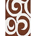 Metro Brown Swirl New Zealand Wool Blend Rug (5' x 8')