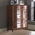 Lancashire Walnut Brown 6-drawer Curved Front Chest