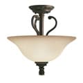 Transitional 3-light Golden Bronze Semi-flush Light