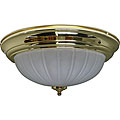Two Light Polished Brass Flush Mount
