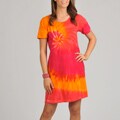 La Cera Women's Tie Dye Print Short Sleeve Dress
