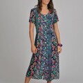 La Cera Women's Floral Print Pleated Front Dress