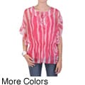 Journee Collection Women's Contemporary Plus Smocked Waist Chiffon Top