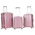 Rockland London Light Weight Expandable Pink 3-piece Hardside Spinner Upright Luggage Set