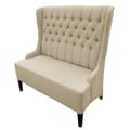Vincent Beige Linen Modern Loveseat Bench