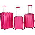 Rockland London Lightweight Magenta 3-piece Hardside Spinner Upright Luggage Set