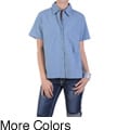 Tressa Designs Women's Pointed Collar Button-up Camp Shirt