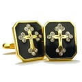 Gianfranco Ruffini Cross Clear Crystal Cufflinks