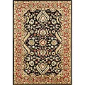 Taj Mahal Handmade Black Wool Rug (8' x 10')