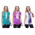 Stanzino Women's Casual Cap Sleeve Tee with Detachable Scarf