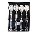 Crystal Clear Dessert Spoons with Clear Handle (Set of 4)