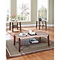 Acme Dark Cherry Faux-marble Top Coffee Table Set
