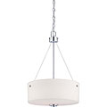 Soho - 3 Light Pendant - Polished Chrome Finish with Satin White Glass