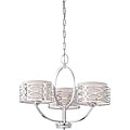 Harlow - 3 Light Chandelier - Polished Nickel Finish with Slate Gray Fabric Shade