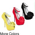 I-Comfort Women's Flower Notch-toe Pumps