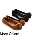 I-Comfort Women's 'Pom Pom' Faux Suede Flats