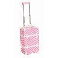 Rockland Handmade Carry-On Rolling Trunk Luggage - Pink Dot