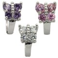 Sterling Silver Butterfly CZ Children's Huggie Earrings
