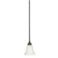 Bistro 1 Light Rustic Bronze w/ Satin White Mini Pendant