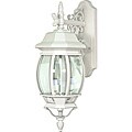 Central Park White with Clear Beveled Panels 3-light Wall Lantern