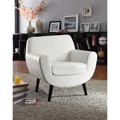 Retro Club Chair In White Vinyl with Black Legs