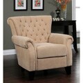 Abbyson Living Roxbury Tufted Cream Fabric Armchair