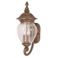 Balun 3 Light Arm Up Platinum Gold With Clear Melon Seed Glass Wall Sconce