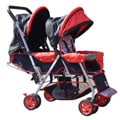 BeBeLove Tandem Stroller in Red