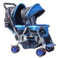 BeBeLove Tandem Stroller in Blue