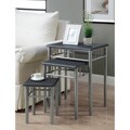 Black/ Silver Metal 3-piece Nesting Table Set