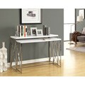 Glossy White/ Chrome Metal 2-piece Console Table Set