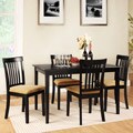 Wilmington Black Mission Back Cushioned 5-piece Dining Set
