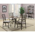 Val 5 Piece White Faux Marble Top Dining Set