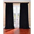 Warm Black Velvet Blackout Extra Wide Curtain Panel