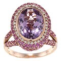 14k Gold Pink Amethyst, Pink Sapphire and 1/5ct TDW Diamond Ring (H-I, SI1)