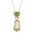 14k Gold Peridot, Lemon Quartz and 3/8ct TDW Diamond Necklace (G-H, I1-I2)