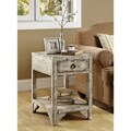 Mixed Taupe Reclaimed Wood 1-drawer Accent Table